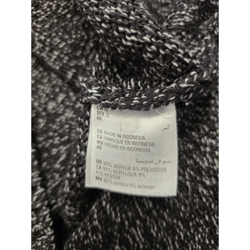 Karen Scott Pullover Cowl Neck Sweater Ladies Black/ White Large - Picture 3 of 4